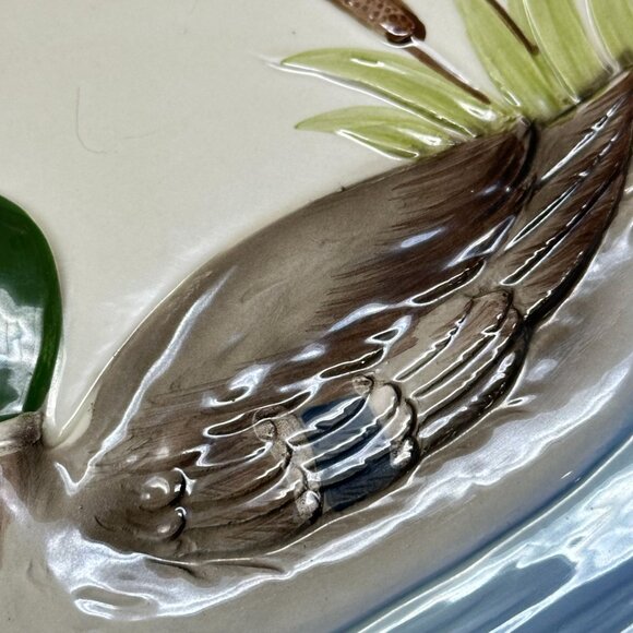 Otagiri Astray Duck Ceramic Mallard Design 7 inch Round 1982 Vintage 3 Slot - Picture 8 of 9